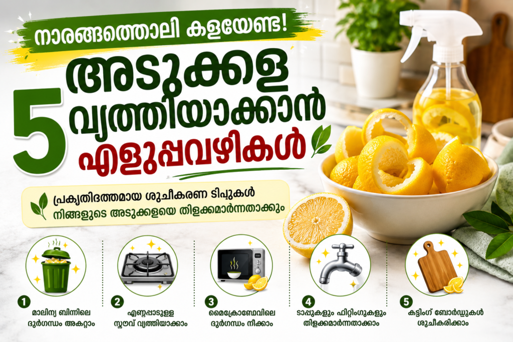 നാരങ്ങാത്തൊലി ഇനി കളയേണ്ട! അടുക്കള മിന്നിക്കാൻ ഇതാ 5 കിടിലൻ വഴികൾ